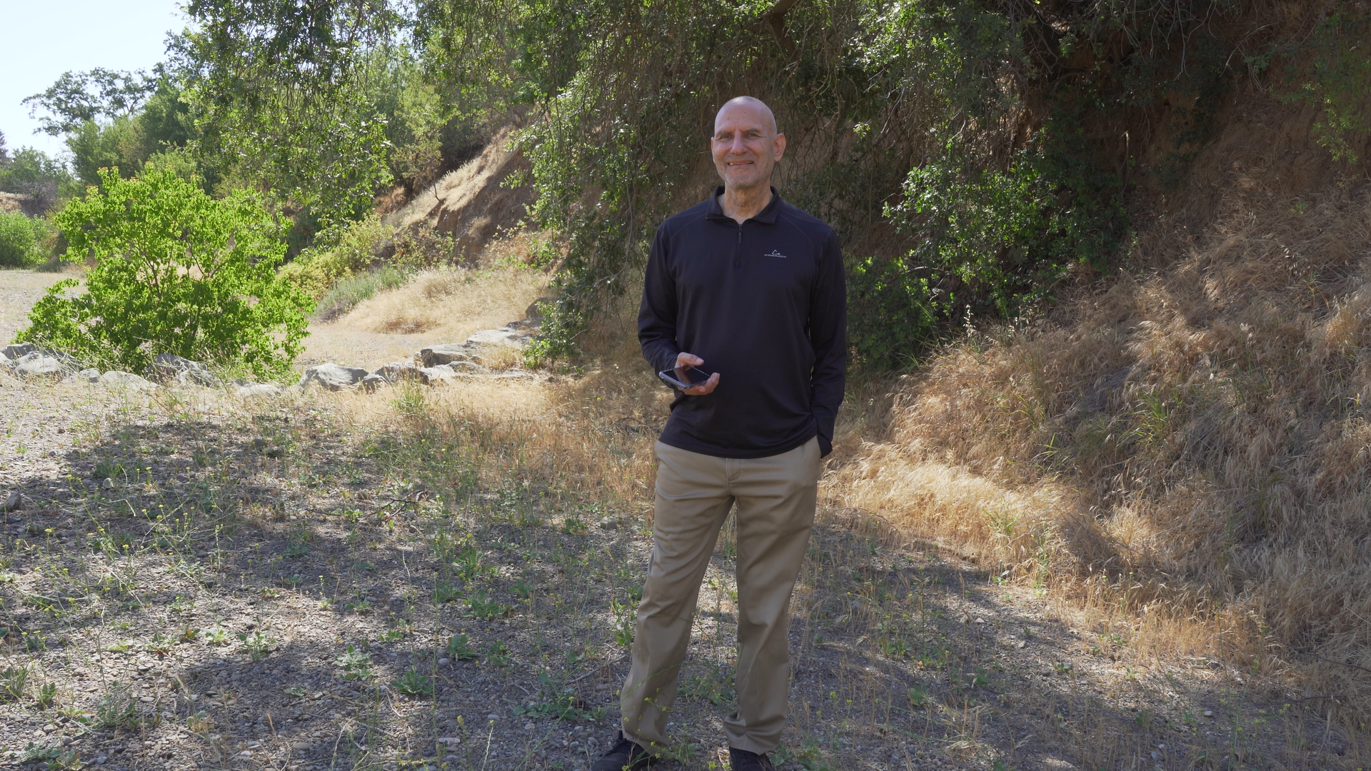 Climate image - Alex Glaros at Dry Creek near his backyard - 2021